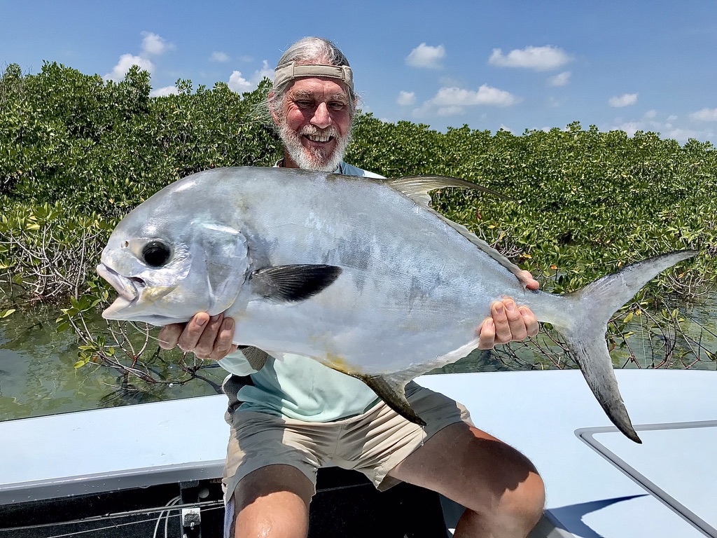 A huge permit caught while on a flats fishing charter.