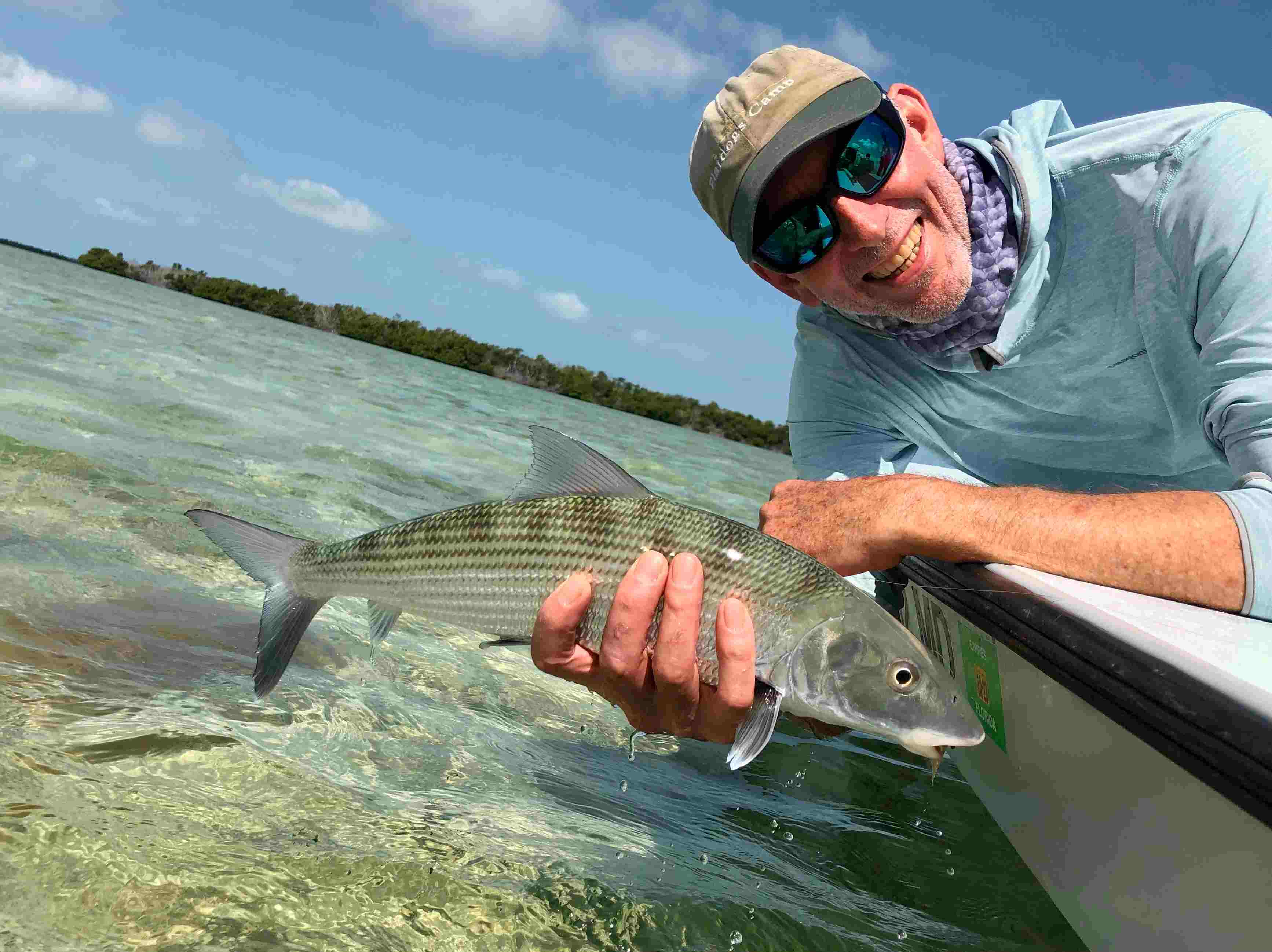 An angler bonefishing the best time of year