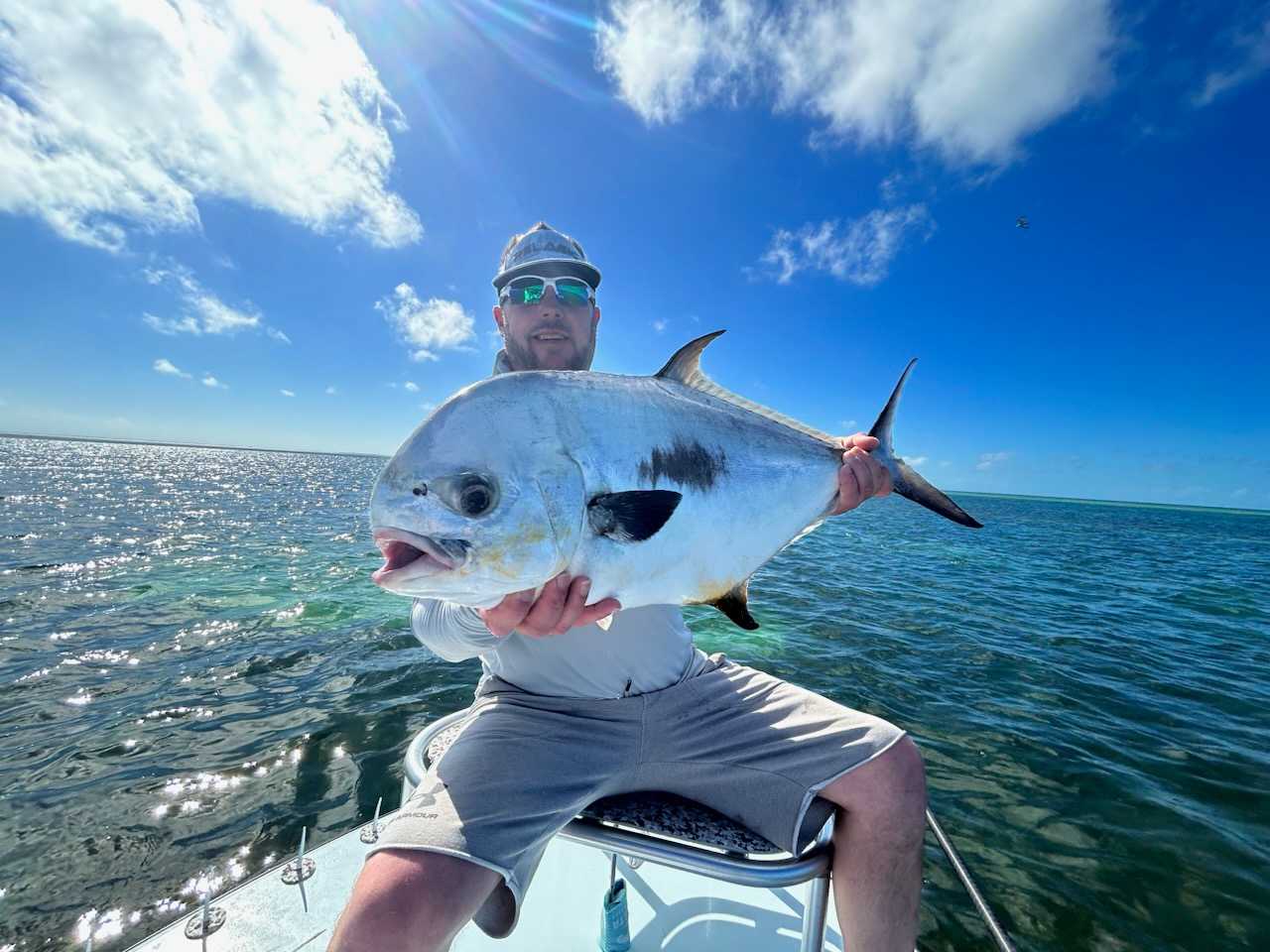 Fisherman during the best time of year for permit fishing
