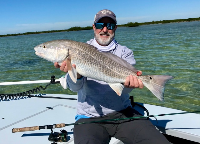 A redfish caught on a Key West flats fishing charter