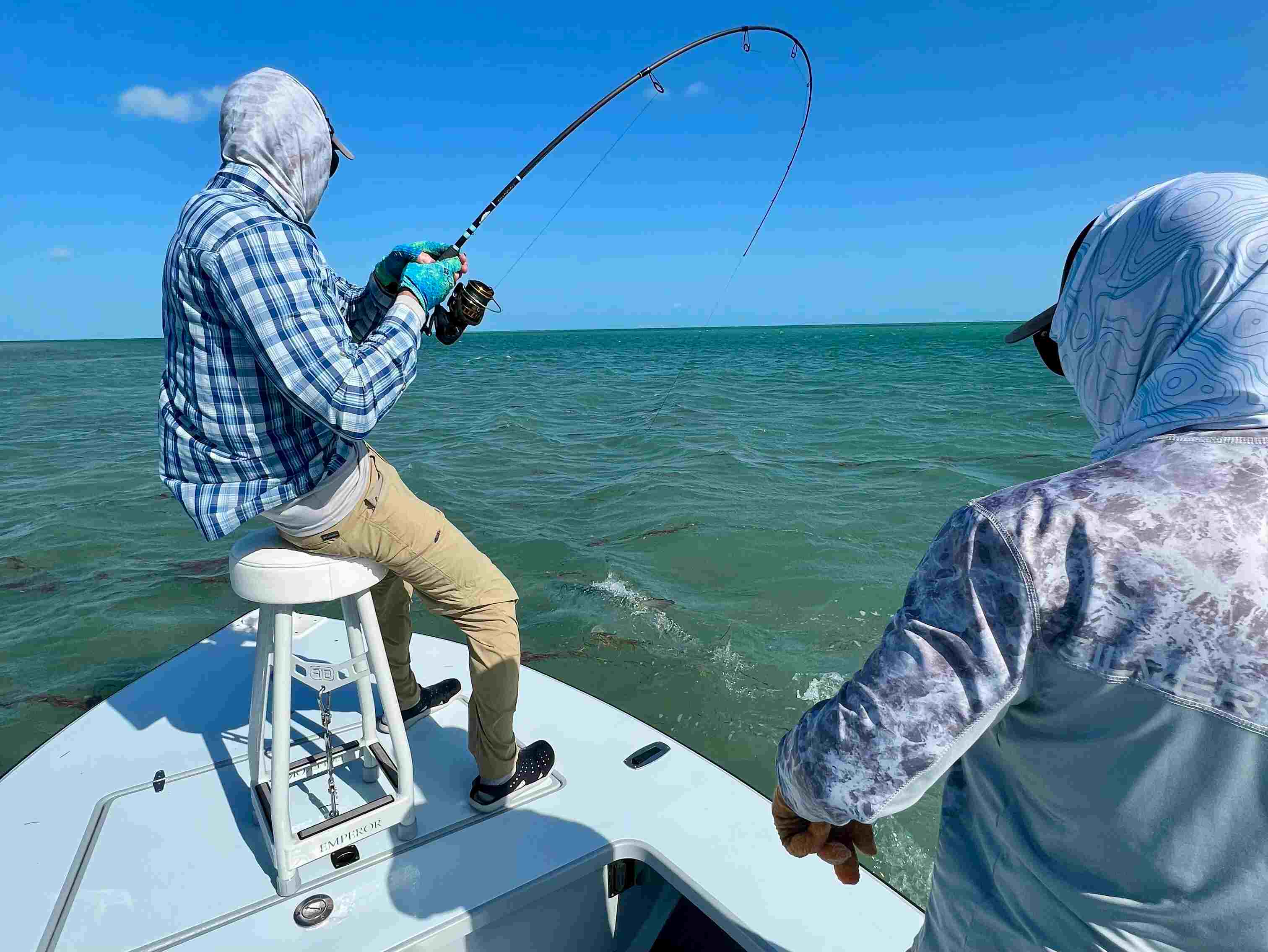 A flats fishing chair used for stability